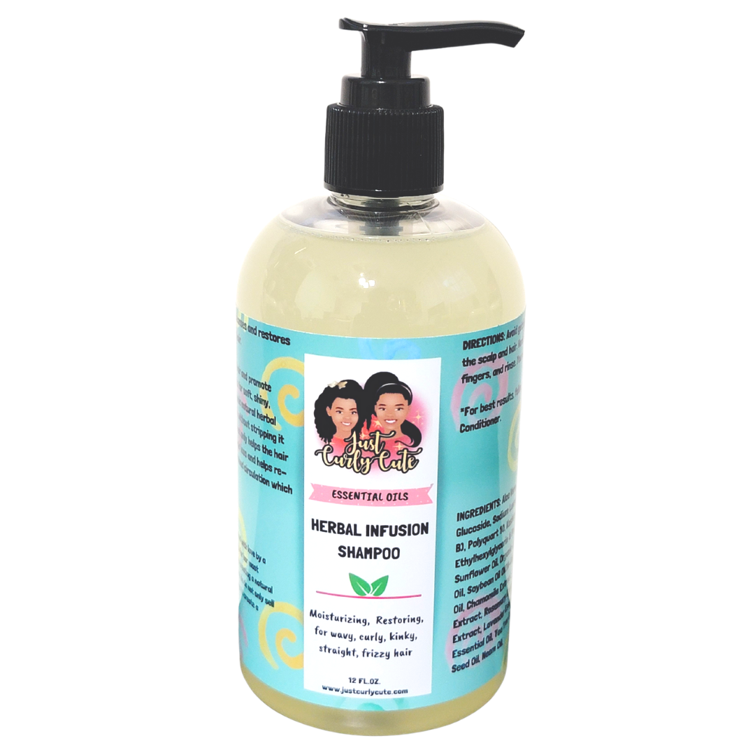 HERBAL INFUSION SHAMPOO 12OZ – Just Curly Cute LLC